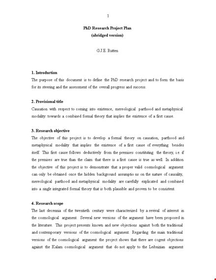 research project proposal sample template