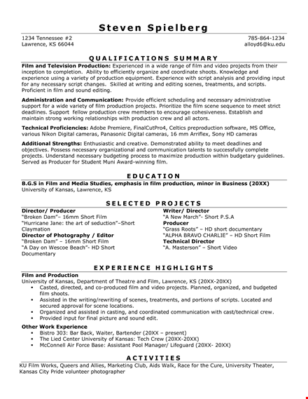 writer director template