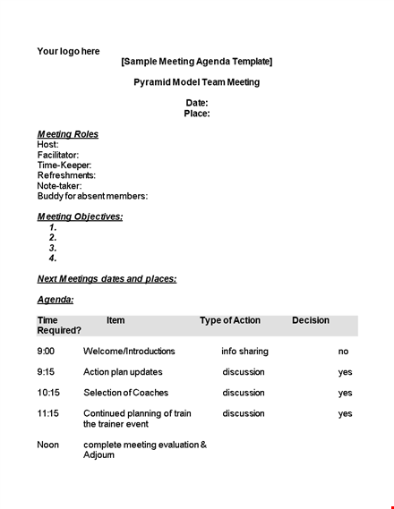 effective meeting agenda template for smart discussions | company name template