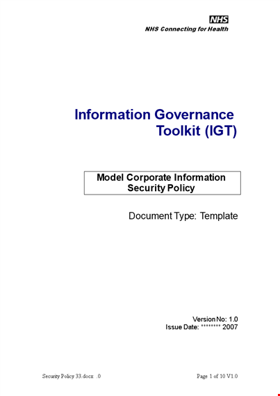 security policy - ensuring information safety for your organization template