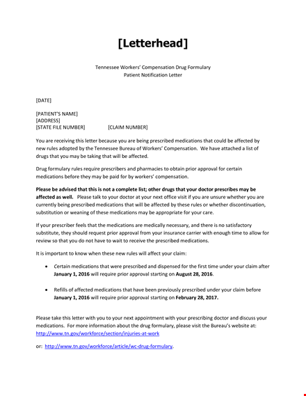 patient notification example template