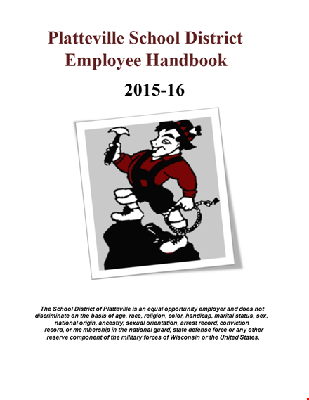 school employee handbook sample template