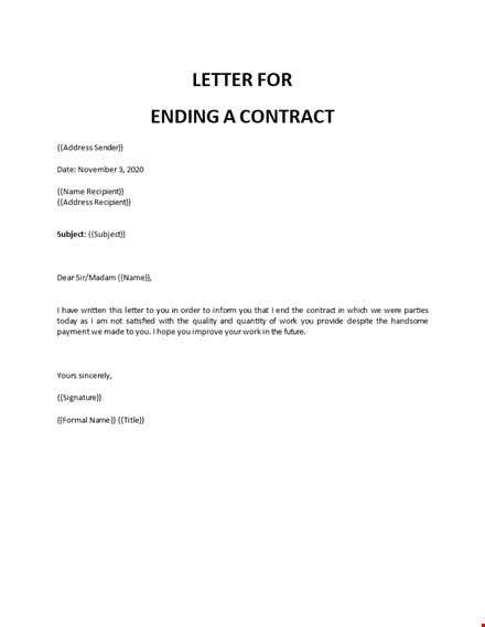 contract cancellation letter template