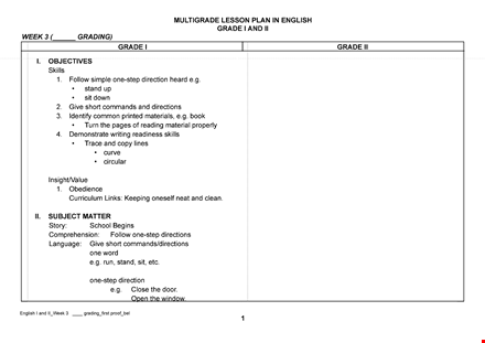 multigrade teaching lesson plan template | comprehensive & easy-to-use template