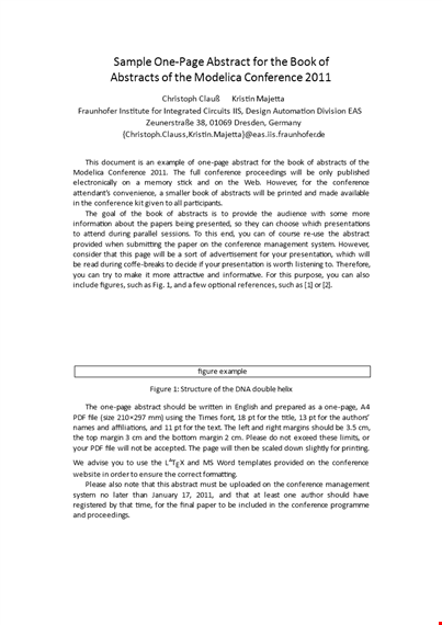 conference abstract template | write an engaging one page abstract template
