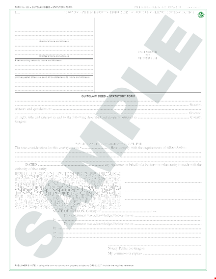 quit claim deed template - easily transfer property ownership in oregon template