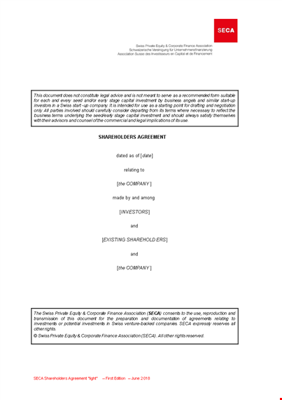 agreement for shareholders: share allocation & ownership template