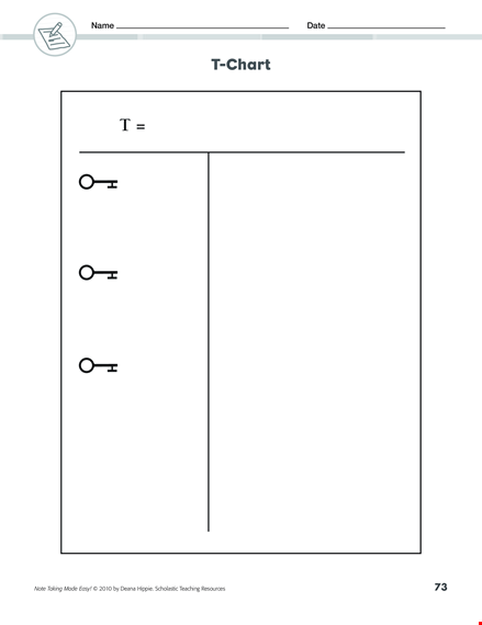 t chart note taking template template