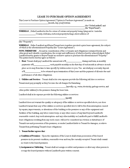 lease purchase agreement form for landlord and tenant: streamlined purchase agreement option template