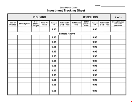 tracking sheet template