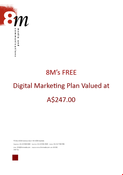 digital marketing plan example | effective strategies for marketing, media, and website template