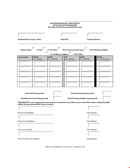 get your vacation approved: use our request form now template