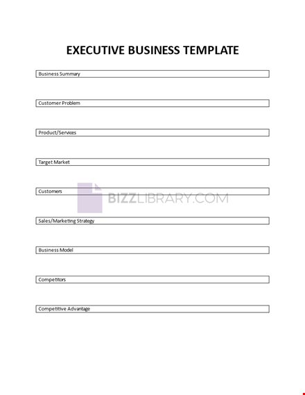 executive business summary template