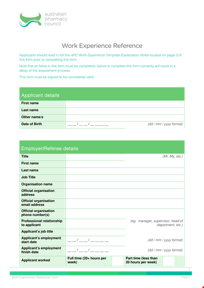 work experience reference letter from employer template