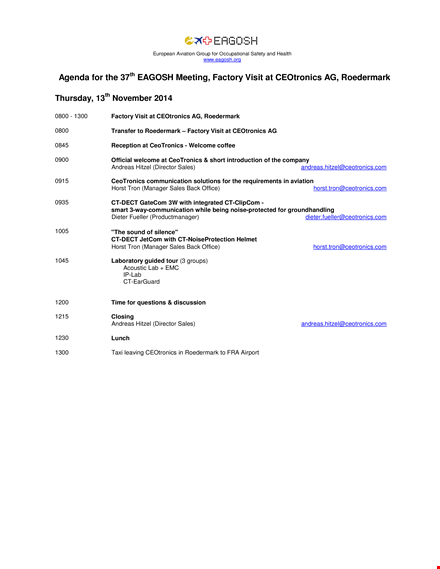 factory visit agenda - sales, ceotronics, roedermark | andreas hitzel template