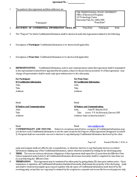 professional non-disclosure agreement template for parties - keep information confidential template