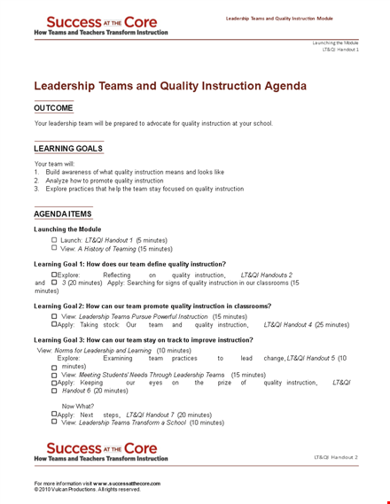 quality instruction: meet our exceptional leadership team template