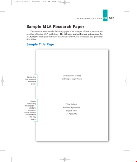 mla research paper: a simple guide | sanctions and hussein template