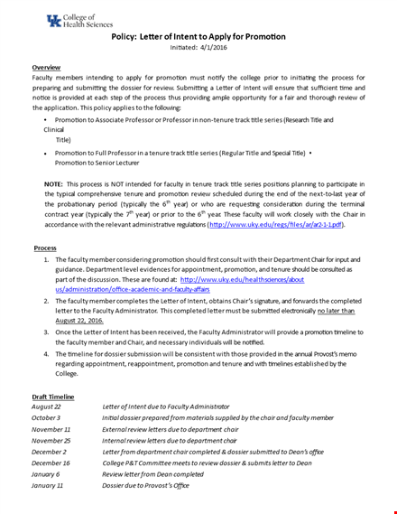policy for letter of intent template
