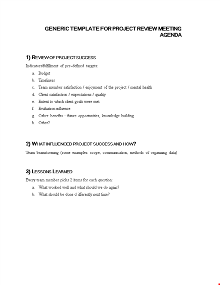optimised meta title: "successful project review meeting agenda for member success template