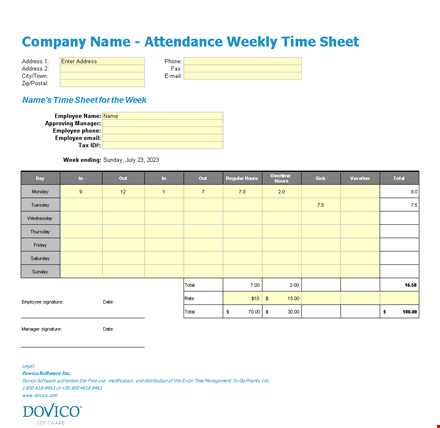 weekly attendance time sheet excel template free download ctcbzzm template