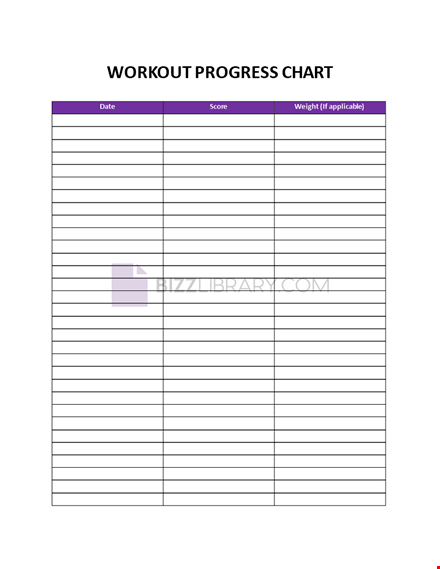 workout progress chart template