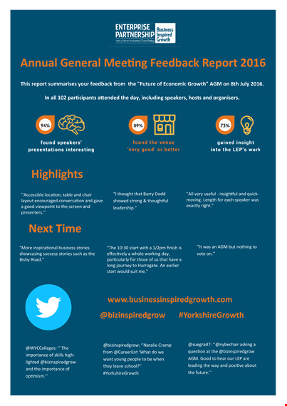 meeting feedback - northern region | investment insights template