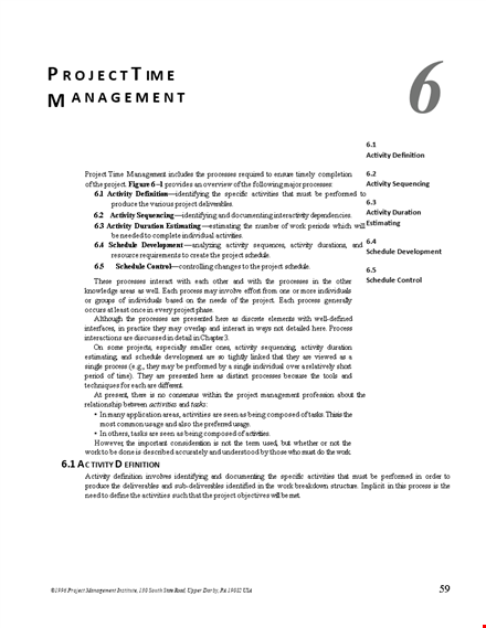 project time management plan template: efficiently schedule and organize project activities template