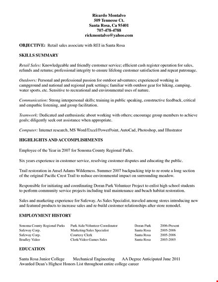 marketing sales associate resume template