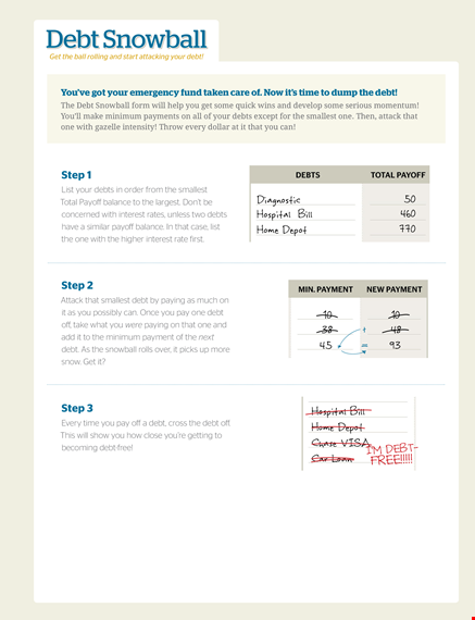 use our debt snowball spreadsheet to easily track and pay off your debts template