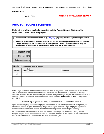 project scope: examples, requirements, and management template