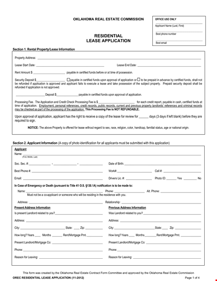 rental lease application template - simplify the application process for property lease applicants template