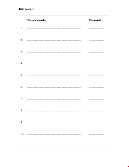 daily planner template - plan, organize, and get things done daily template