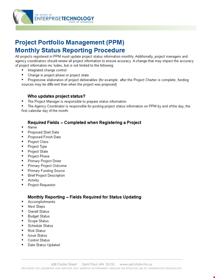 project management status report template - track your project's activities, information, and status template