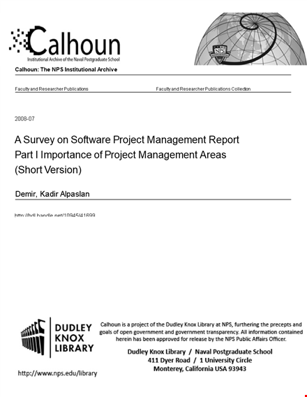 software project management report template template