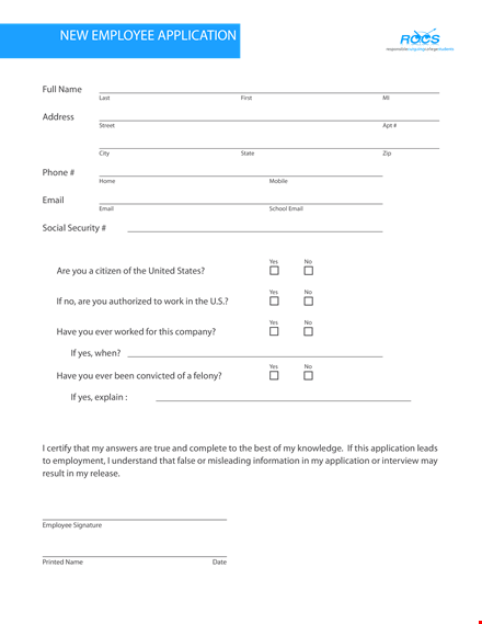 download our new employee application template - save time and streamline hiring process template