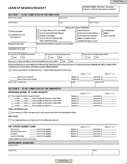 leave of absence template | hours | begins | easily manage your time template