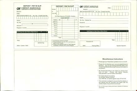 deposit slip template - customizable and convenient | download now template