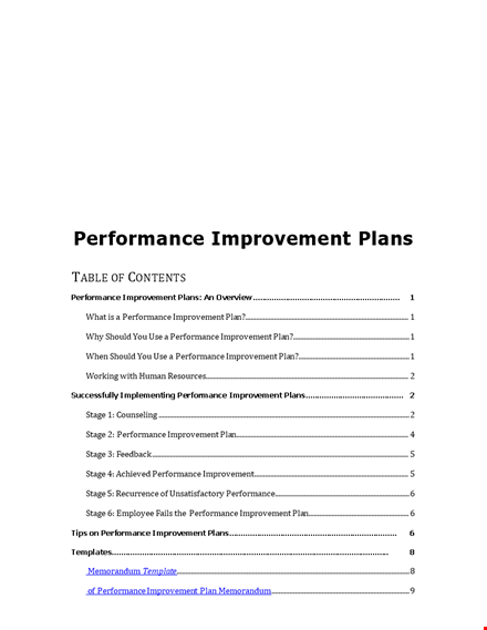 boost employee performance with our performance improvement plan template - download now! template