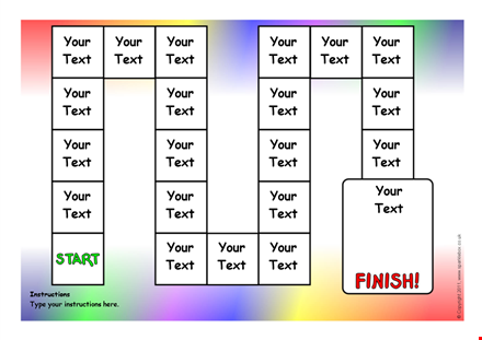 colored square snake boardgame template template