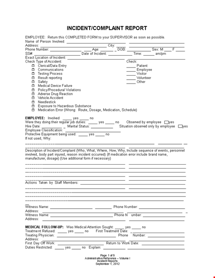 download incident report template for accurate records | xyz company template