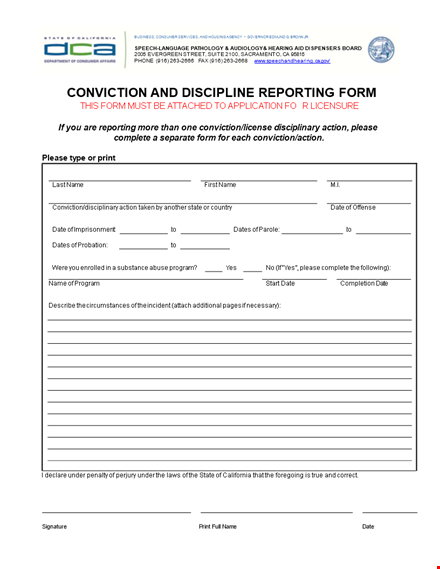 employee write up form to follow under rehabilitation, conviction or licensure template