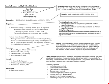 teenage resume format template