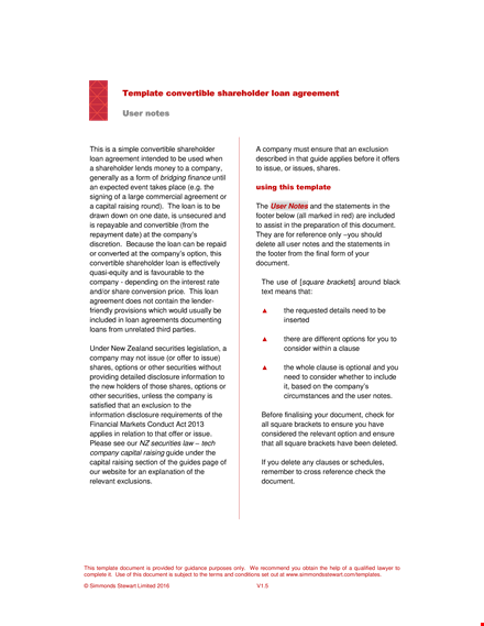 simple convertible loan agreement template | company agreement template