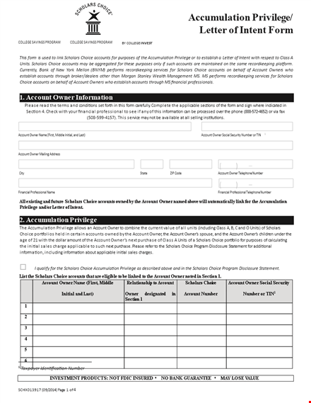 scholar's choice: craft a winning letter of intent in units template