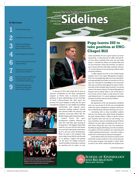 illinois state sport management newsletter | management, sport, students | illinois template