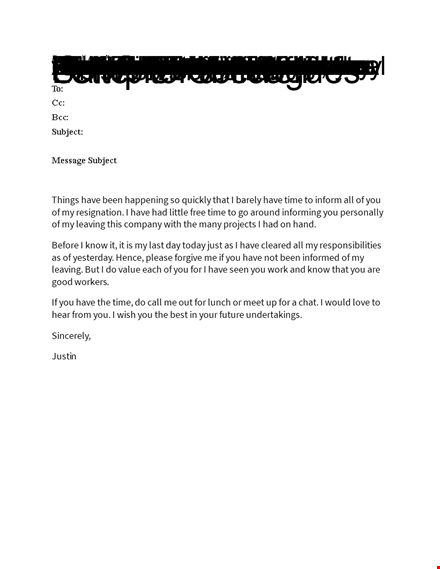 farewell email template for company departures template