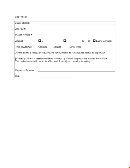 deposit slip template - easily record account deposits template