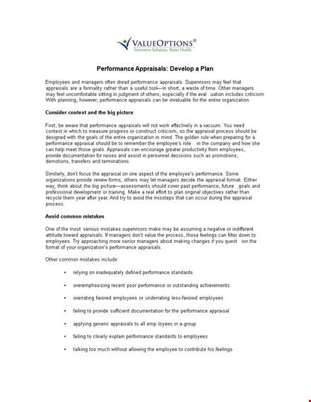performance appraisal development plan template