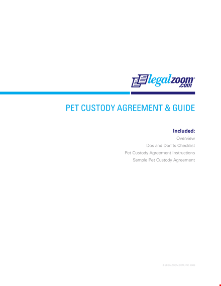 pet custody agreement pdf format template